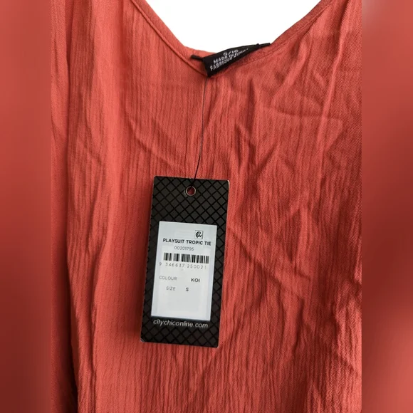 City Chic Playsuit Tropic Tie Short Romper Koi - Picture 6 of 6